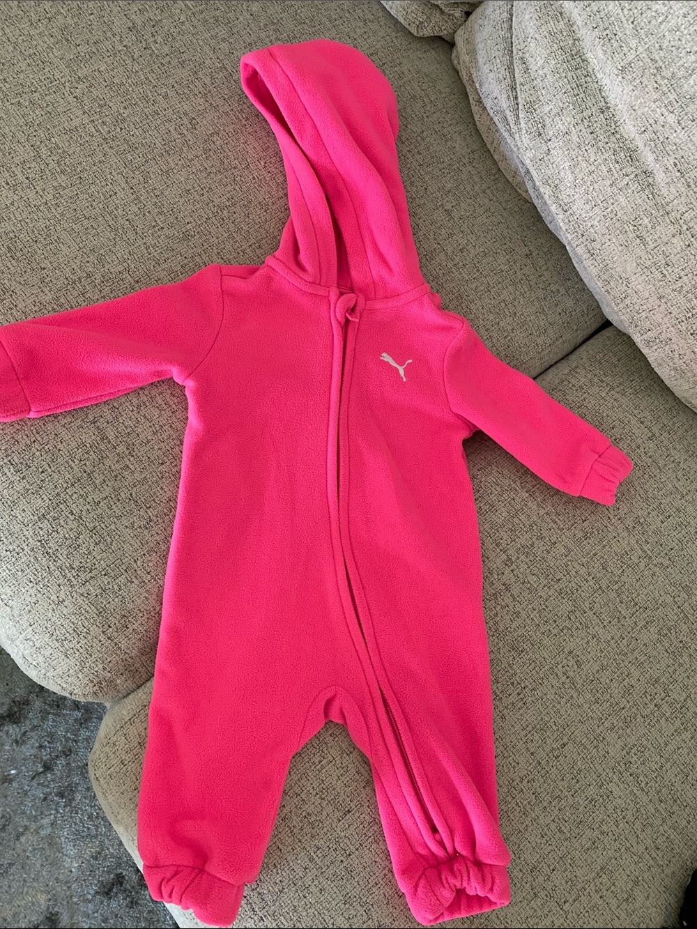 Puma Hot Pink Hooded Fleece One-Piece